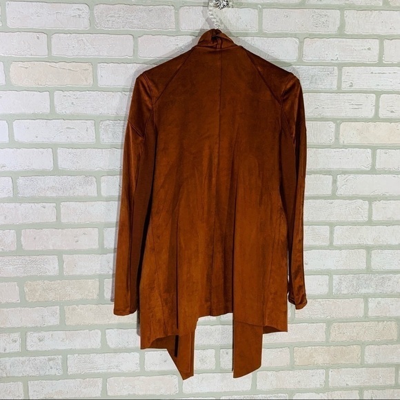 Blank NYC Denim Faux Suede Draped Front Jacket Size XS in Terracotta - Picture 9 of 11